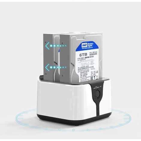 Station d'accueil USB 3.0 Clone Offline 2 slots HDD/SSD 2,5" et 3,5" SATA I/II/III (1/4)