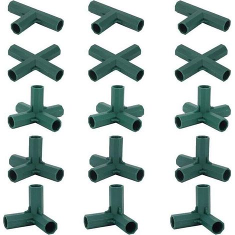 Gewächshausverbinder – 15er-Pack – 16 mm Durchmesser – 4 Verbindertypen – Hochwertiger Kunststoff (1/4)