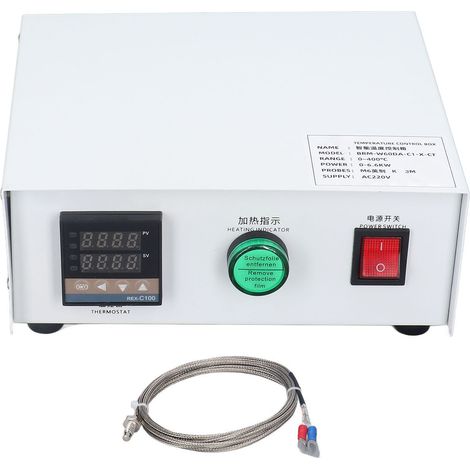 Kit de régulation de température PID thermocouple chauffage numérique boîtier de contrôle AC 220V 3 mètres 9,8 pieds (1/5)