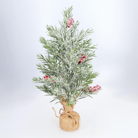 Árbol de Navidad "Padas" Ø20x40cm color blanco verde y marrón (no iluminado) (1/5)