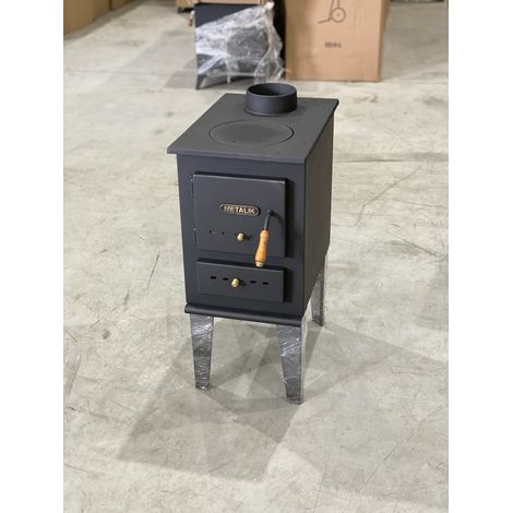 Poêle à bois 6,5 kW avec plaque en fonte – Compact pour petits espaces – Évacuation des fumées 130 mm – Dimensions 315x470x725 mm – Zvezda (1/5)