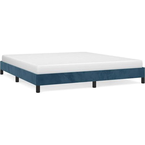 Maison Exclusive - Giroletto senza Materasso Blu Scuro 180x200 cm in Velluto (1/5)