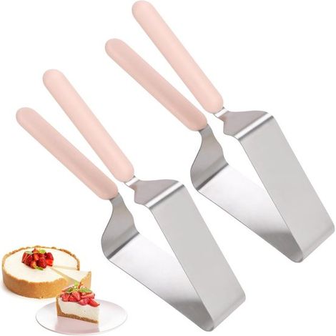 Coupe-gâteau en acier inoxydable - 2 pièces - Coupe-gâteau triangulaire réglable - Double poignée - Outil de découpe pour gâteau - Mariage, anniversaire, fête, cuisine (1/5)