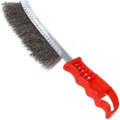 Brosse grattoir métallique, brosse de nettoyage en acier inoxydable, brosse à main métallique avec poils robustes en acier inoxydable (1/3)