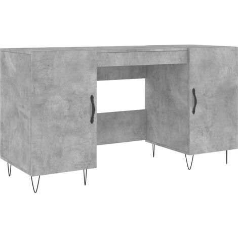 Scrivania tavolo postazione di lavoro mobile per computer studio 140 x 50 x 75 cm legno ingegnerizzato grigio 020023835