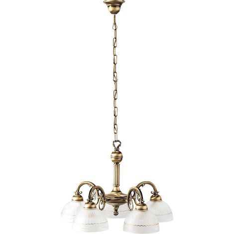 Lampada a sospensione bronzo vetro metallo Flossi Ø52cm H: 40cm (1/5)