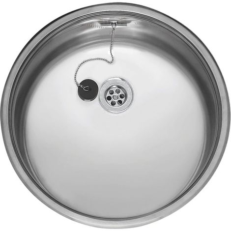 Reginox Einbauspüle R18 390 OSK Edelstahl - rundes Einzelbecken (1/5)