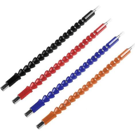 Kit de 4 rallonges KINCJON comprenant un tournevis, un foret flexible et un foret à angle droit, ainsi qu'une rallonge universelle flexible de 30 cm en acier inoxydable. (1/5)