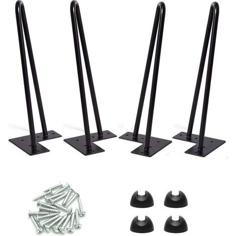 Pieds de table de 10 cm (4 pouces), lot de 4, pieds de table en métal pour meubles à monter soi-même, parfaits pour les armoires, (1/5)