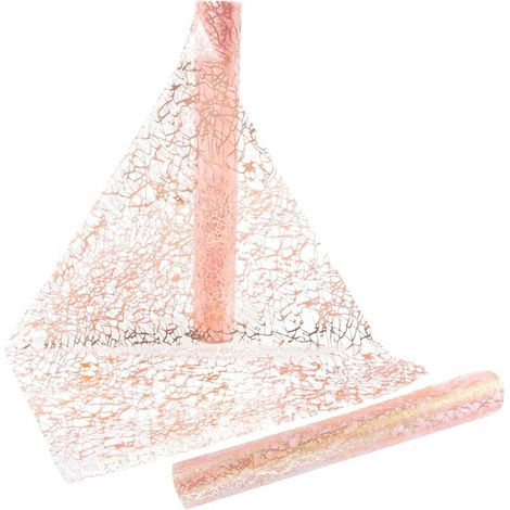 28cm x 10m Boho Style Pink Organza Table Runner, DIY Organza Ribbon Roll, Table Decoration for Celebrations, Weddings (1/5)