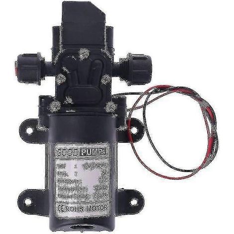Pompe à eau auto-amorçante à membrane haute pression 70 W, 12 V CC, 130 psi, 6 l/min (1/4)