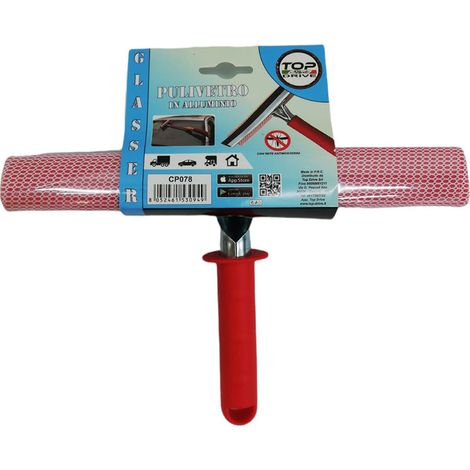 SPAZZOLA PULIVETRO PER AUTO 'GLASSER' con manico - cm 25 x 22  - Senza Marca