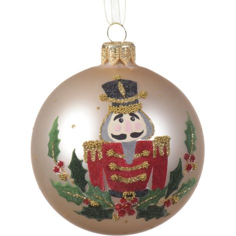 Palline per albero di Natale in vetro con soldatino da 8 cm, confezione da 6 pezzi