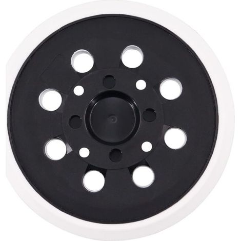 Patin de ponçage auto-agrippant 125 mm avec 8 trous, compatible avec les ponceuses orbitales aléatoires Poweka Bosch PEX 300 AE et PEX 400 AE (blanc) (1/5)