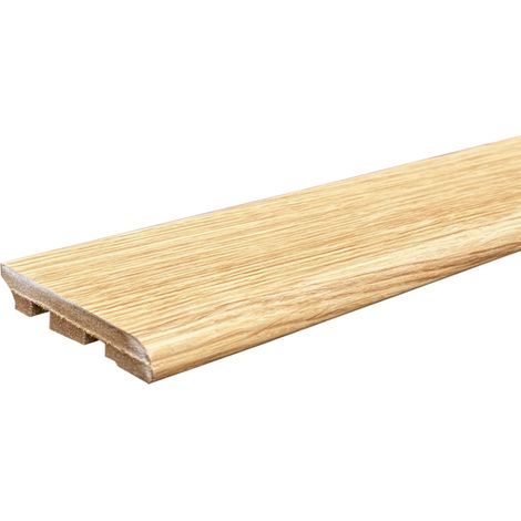 Lot de 5 Plinthes cache-fils Plaquées Chêne verni MDF, L.2,23 m x l.7,8 cm x Ep.12 mm