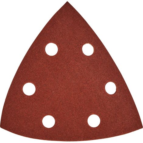 Makita – Lot de 10 triangles abrasifs 94mm – Assortiment grains 60/80/120/180 – Pour ponçage bois dur et métal – Auto-agrippants pour aspiration poussière - B-21618 (1/2)