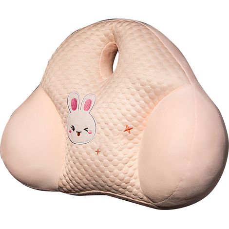 Coussin de dossier de chaise, oreiller lombaire d'été, coussin de soutien lombaire à motif lapin rose pour canapé, chambre, bureau, voiture