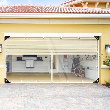 1 Bâche PVC Transparente 3x4m, Zip Central, Œillets Renforcés, Imperméable Pour Terrasse Et Abri