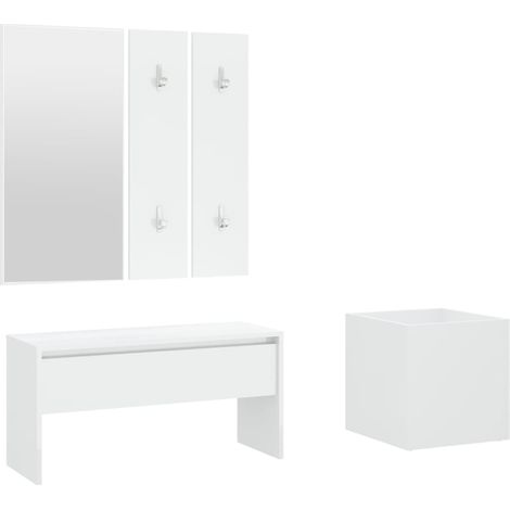 Maison Exclusive - Set di Mobili da Corridoio Bianco in Legno Multistrato