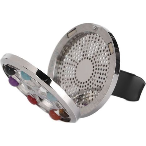 Diffuseur de voiture (clip de ventilation) - AUCUNE - Acier inoxydable - 4 tampons coton Ø30 mm - Clip pour grille d'aération (1/5)