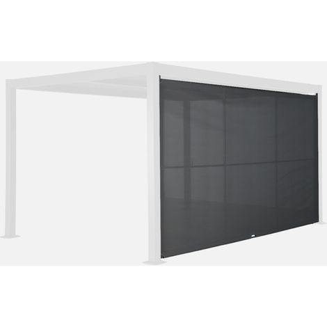 Tenda laterale retrattile in alluminio e textilene per pergola bioclimatica, 4m