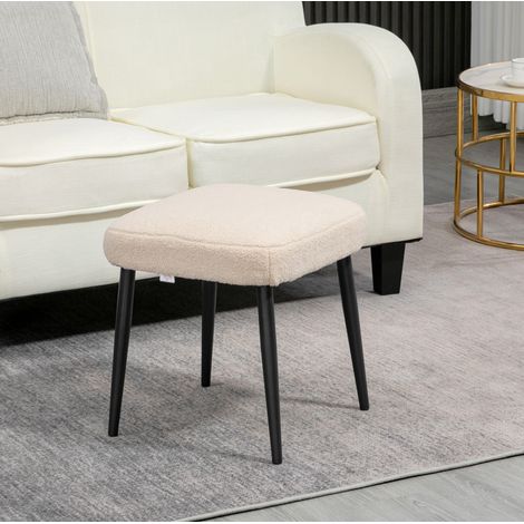 Siège fauteuil hocker beige 42x42x47 cm polyester OKMYHOME (1/4)