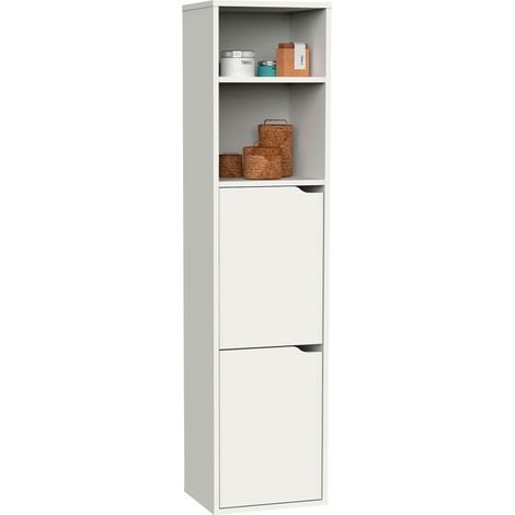 Briebe Aura Columna de Baño, Mueble Auxiliar, Armario Alto Estilo Moderno 150x36,5x30 cm Espacio Almacenaje  Blanco