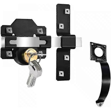 Cadenas à double course longue 50/70 mm pour portail, 5 clés, verrouillage des deux côtés pour allée et jardin (1/4)