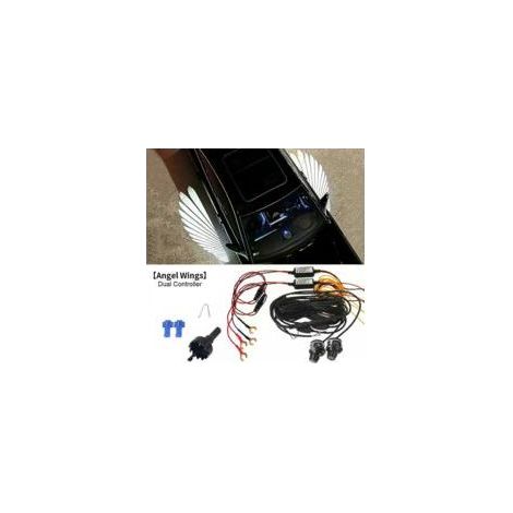 Universeller Auto-Seitenspiegel-Engelsflügel, LED-Begrüßungslicht, Teppichprojektor, Türdekorationslicht, 12V (weiß) (1/5)