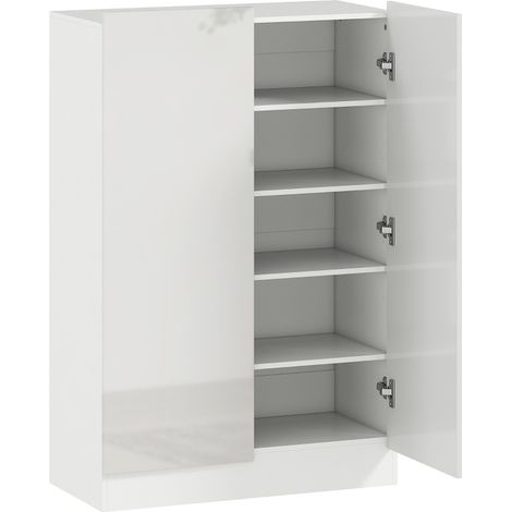 Zapatero de 5 niveles para 20 pares de zapatos, blanco, con baldas ajustables, 72 x 34,5 x 103 cm (1/5)