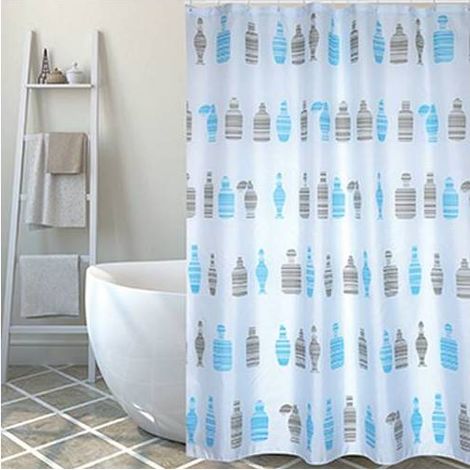 TENDA PER DOCCIA IN TESSUTO POLIESTERE MOSHI Misura: cm 180x200 Blu
