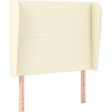 Testiera Testata del letto ad Orecchio Crema 103x23x118/128 cm in Similpelle (1/4)