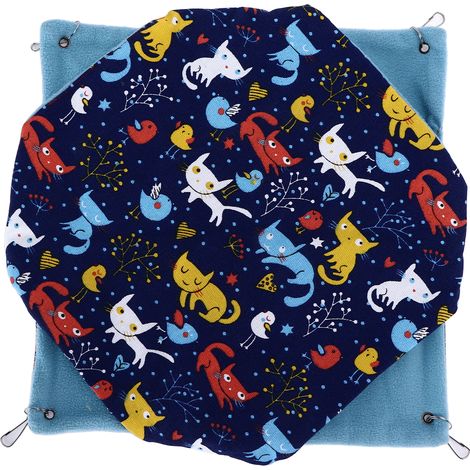 Hamac chauffant double couche pour petits animaux - Sac de couchage suspendu pliable et sécurisé pour hamster