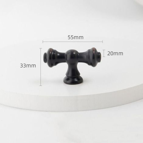 Poignées de meuble noir mat – Lot de 6 boutons modernes pour tiroirs et armoires de cuisine, avec vis incluses (1/3)