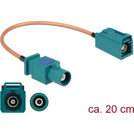 Delock Cable de antena de macho FAKRA Z  hembra FAKRA Z RG-316 20 cm