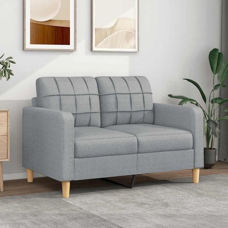 Canapé 2 places convertible lit avec accoudoirs et dossier rembourrés gris clair 120 cm (1/5)
