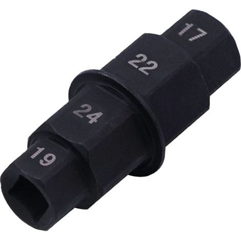 1 clé à douille hexagonale, pour axe de roue avant moto, dimensions 17 mm / 19 mm / 22 mm / 24 mm, compatible entraînement 3/8" (1/4)