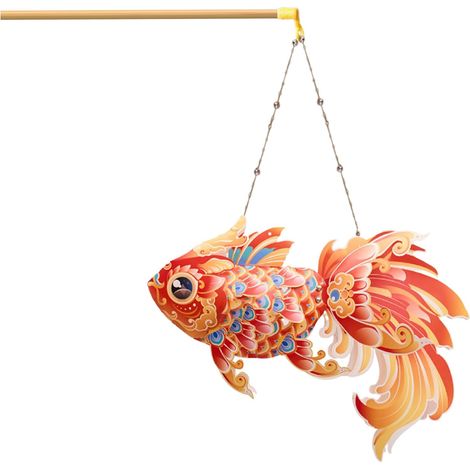 Lanterne Chinoise,Lampe Décorative En Forme De Poisson  Lanterne Du Nouvel An Chinois - Pour Extérieur Intérieur Fête Salle De Classe Cheminée Noël Chambre À Coucher Maison (1/5)