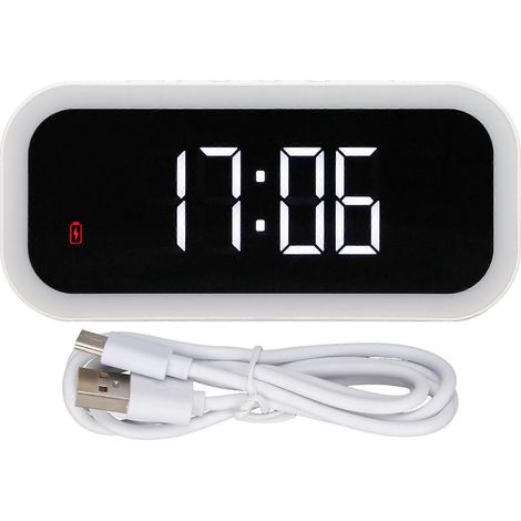 Réveil veilleuse quatre-en-un, chargement sans fil 15W, veilleuse LED blanc chaud, horloge LED à volume réglable. (1/5)