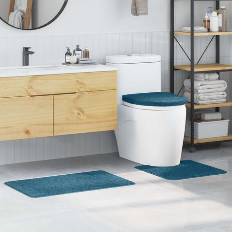 vidaXL Anti-slip Bath Mat Set 3 pcs Blue 50 x 80 cm PP (1/5)