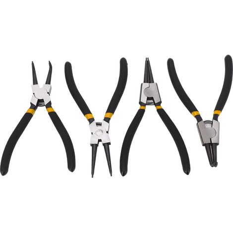 Jeu de 4 pinces à circlips, étui en tissu Oxford noir, à double articulation, 18 cm (7 pouces). (1/5)