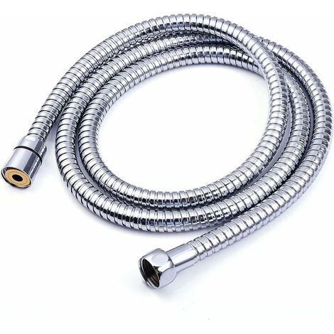DEESSE SHOP - Tuyau de douche 1,5 m, tuyau de douche haut de gamme avec double protection contre la torsion, tuyau de douche en acier inoxydable flexible et résistant aux torsions avec chrome, taille (1/5)