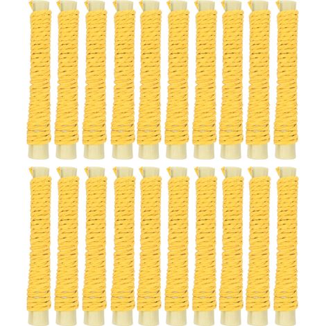 Bâtons de bambou doux pour animaux de compagnie, 20 pièces, meulage des dents, soulagement de l'ennui, tissé, molaire pour petits animaux, lapin, Hamster, jaune (1/5)