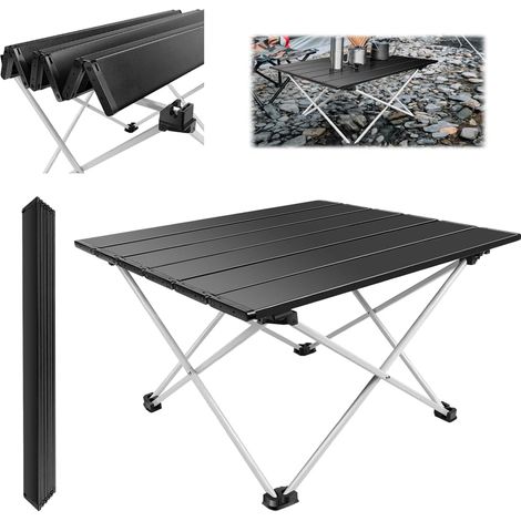 Table de camping de bureau en alliage d'aluminium léger, table de pique-nique pliable, avec sac de rangement portable, très approprié pour l'extérieur, le camping, le pique-nique, taille: 403532 cm