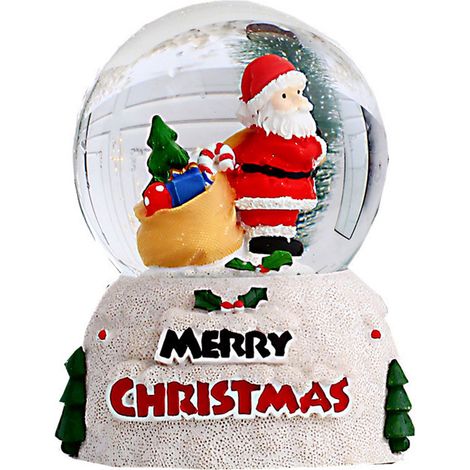 Boule de Cristal Rougeoyante de Noël, Boule de Cristal de Bureau d'ambiance Chaleureuse Orne la Couleur Riche Anglais pour Le Bureau (Grand Vieil Homme) (1/5)