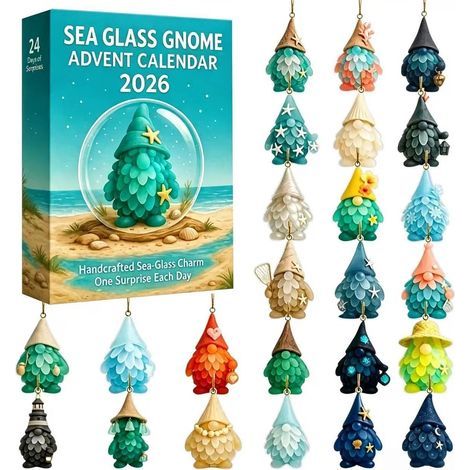 Adventskalender 2026 mit Meeresglas-Gnom – 2D-Überraschungsbox (1/5)