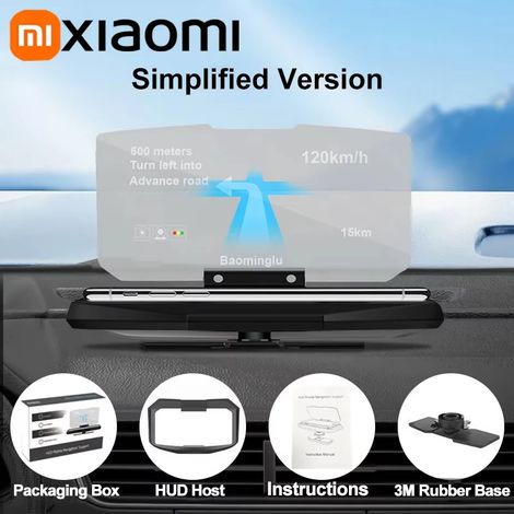 Accessoires pour voiture Xiaomi : affichage tête haute HD, navigation, support de téléphone pliable, projecteur de pare-brise, loupe d'écran. (1/5)
