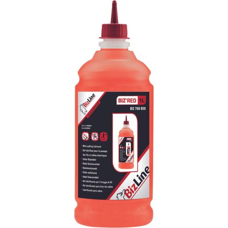 gel lubrifiant pour le tirage de câbles et fils - biz red - 1 litre - bizline 760059