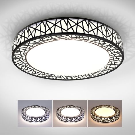 Plafonnier LED à encastrer de 33 cm – 36 W moderne proche des plafonniers, plafonnier à profil bas, 3 couleurs de lumière réglables (3000 K-6000 K) (1/5)