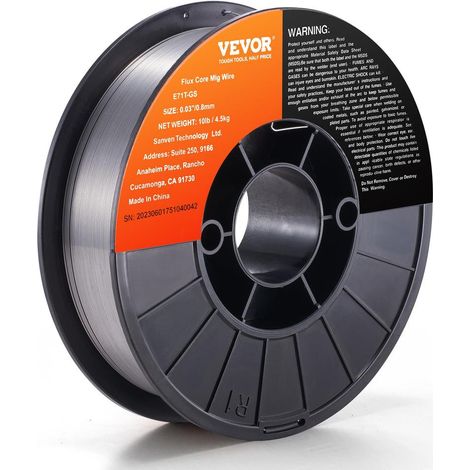 Pour poste à souder MIG : fil de soudage sans gaz E71T-GS 0,8 mm 4,5 kg, soudure acier doux, bobine 200 mm 560 MPa (1/5)